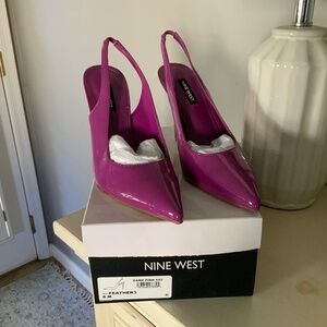 NINE WEST Feather Sling Back Pointy Toe Pumps
